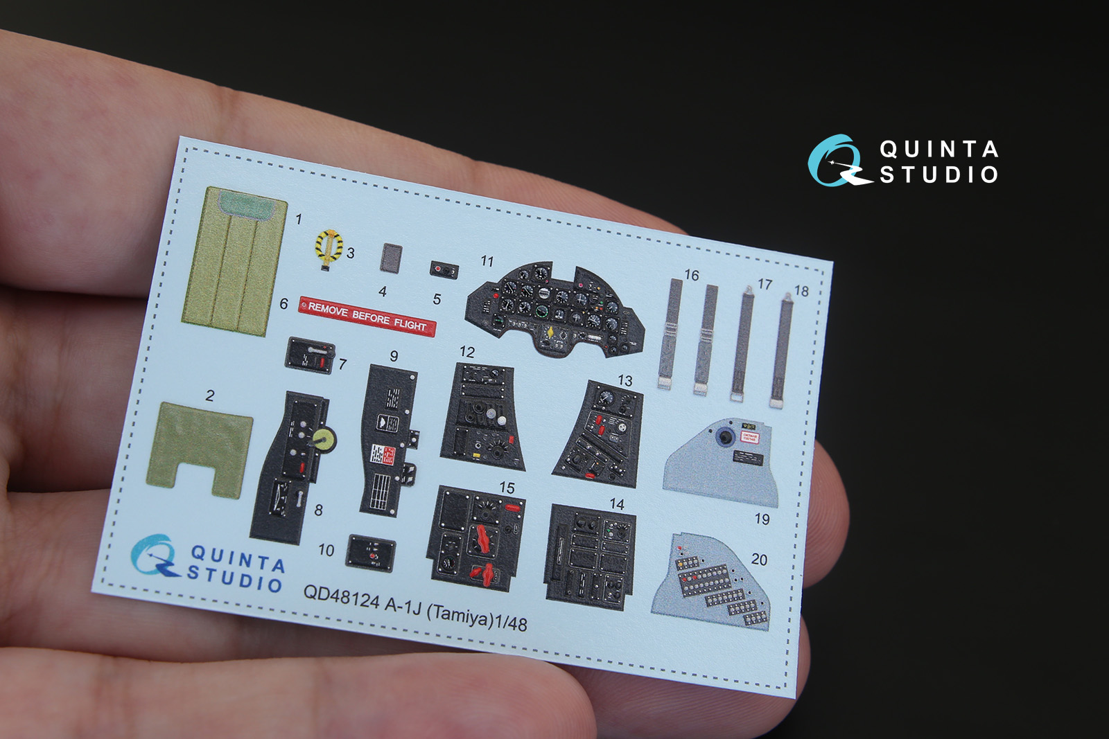 A-1J 3D-Printed & coloured Interior on decal paper (for Tamiya kit)