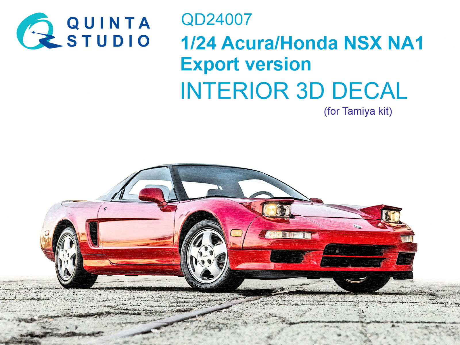 Acura-Honda NSX NA1 Export version 3D-Printed & coloured Interior on decal paper (Tamiya)