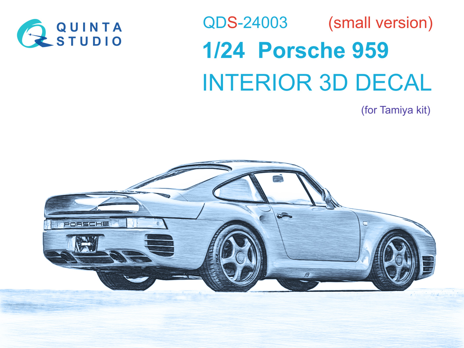 Porsche 959 3D-Printed & coloured Interior on decal paper (Tamiya) (Small version)