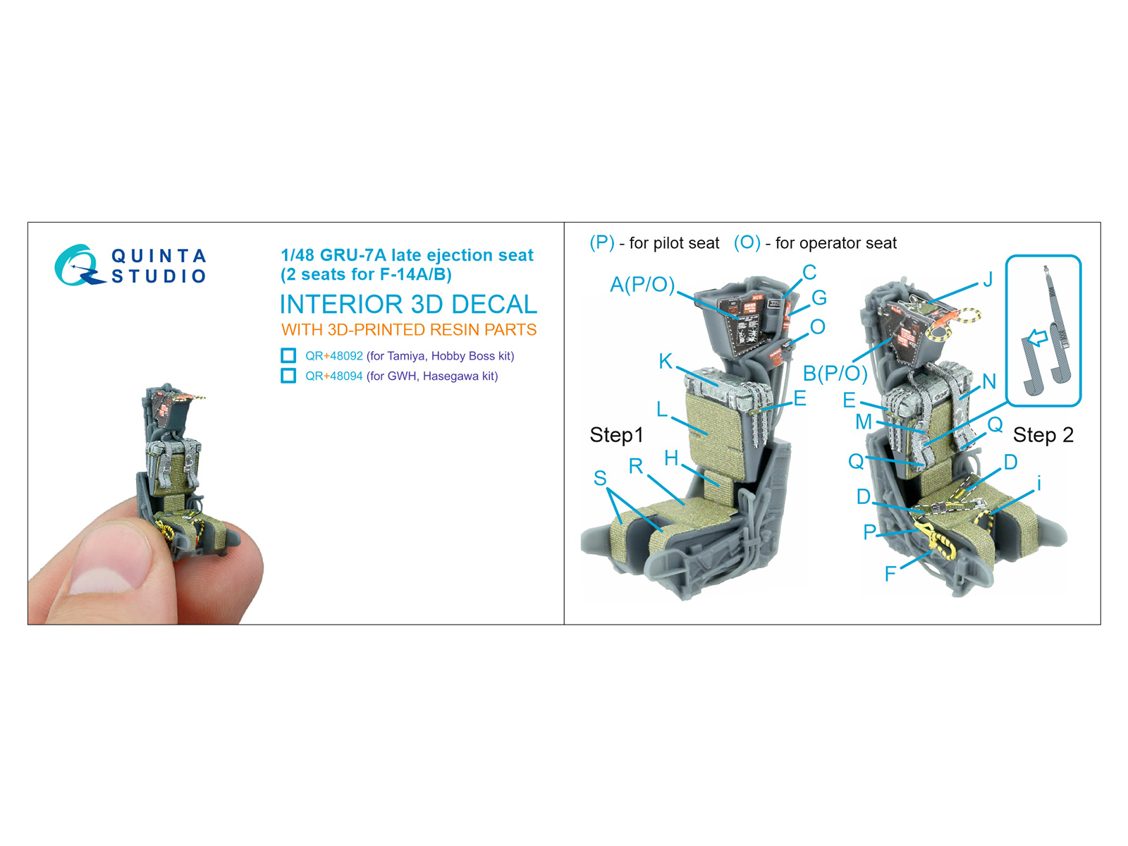 GRU-7A late, 2 ejection seats for F-14 A/F-14B (Tamiya, Hobby Boss)