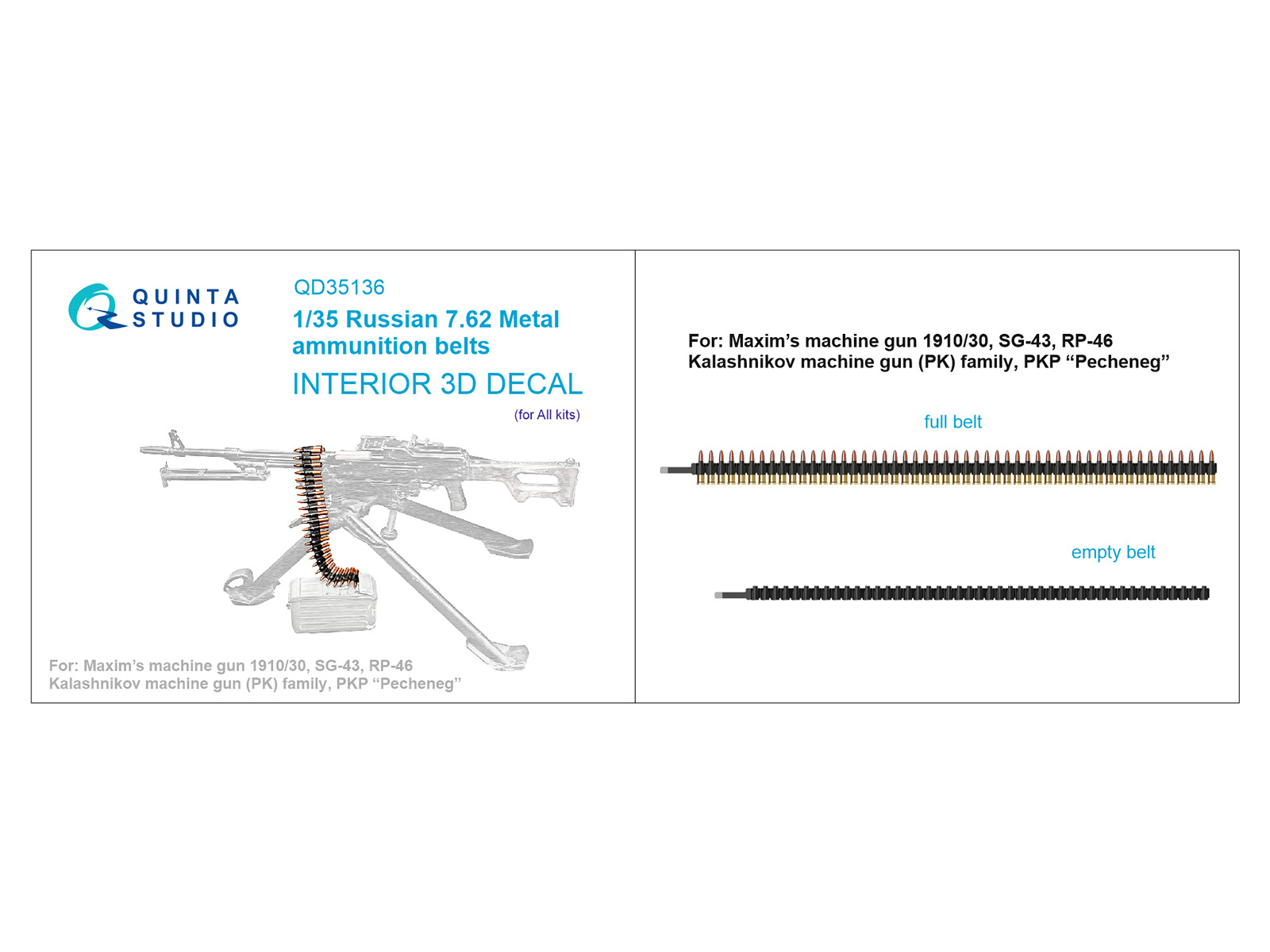 Russian 7.62 Metal ammunition belts (All kits)