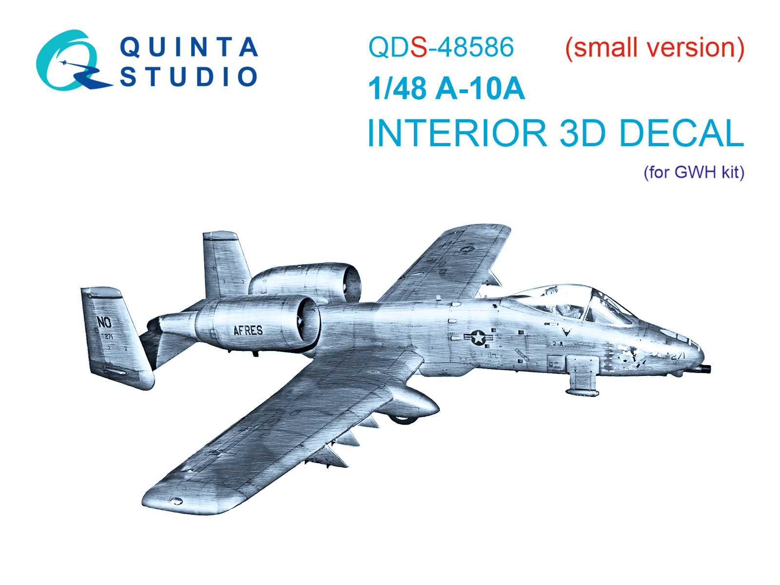 A-10A Warthog 3D-Printed & coloured Interior on decal paper (GWH) (small version)