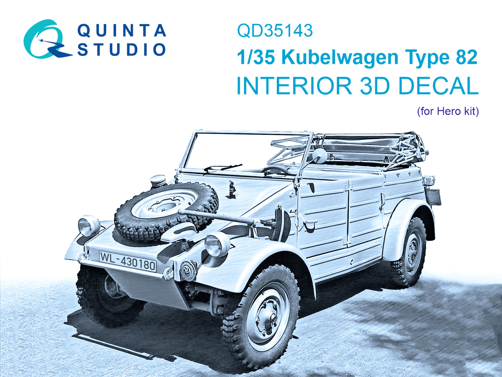 Kubelwagen Type 82 3D-Printed & coloured Interior on decal paper (Hero)