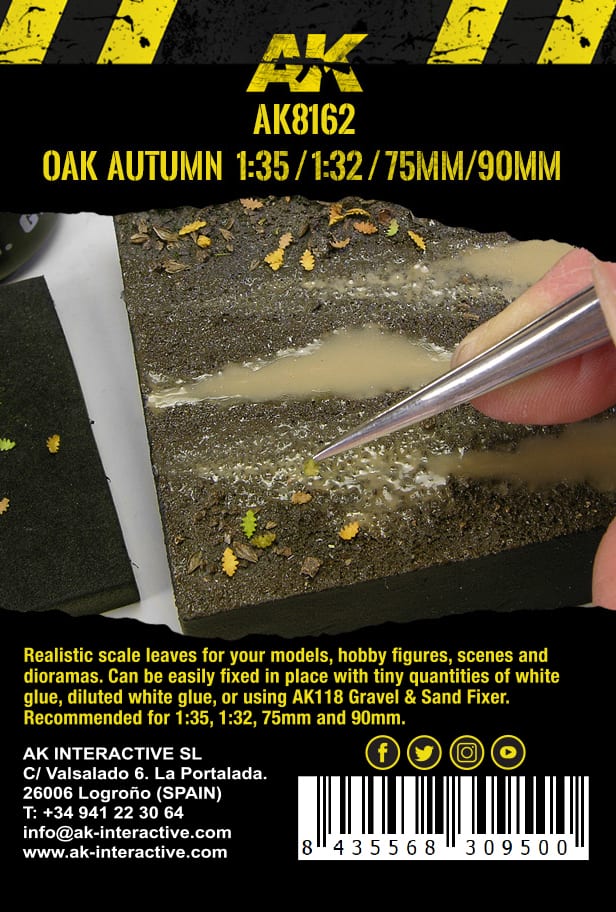 Herbst Eichenblätter 1:35 / 1:32 / 75mm / 90mm (7gr) - Oak Autumn Leaves 1:35 / 1:32 / 75mm / 90mm (7gr)
