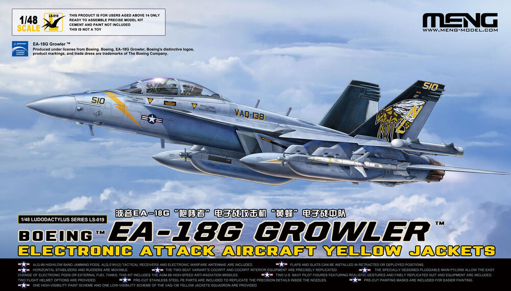  Boeing EA-18G Growler Electronic Attack Aircraft Yellow Jackets