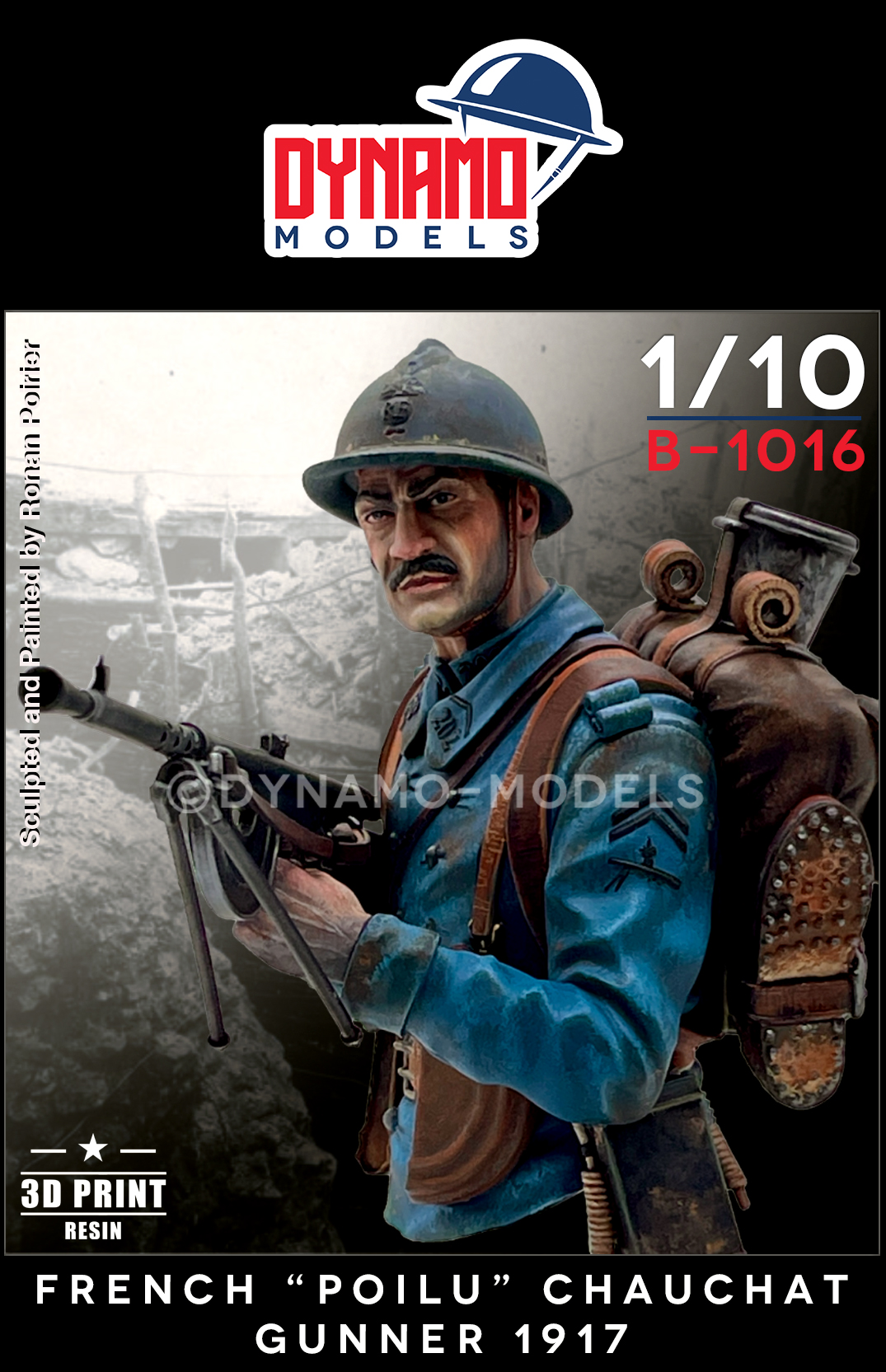 Bust French "Poilu" Chauchat Gunner 1917