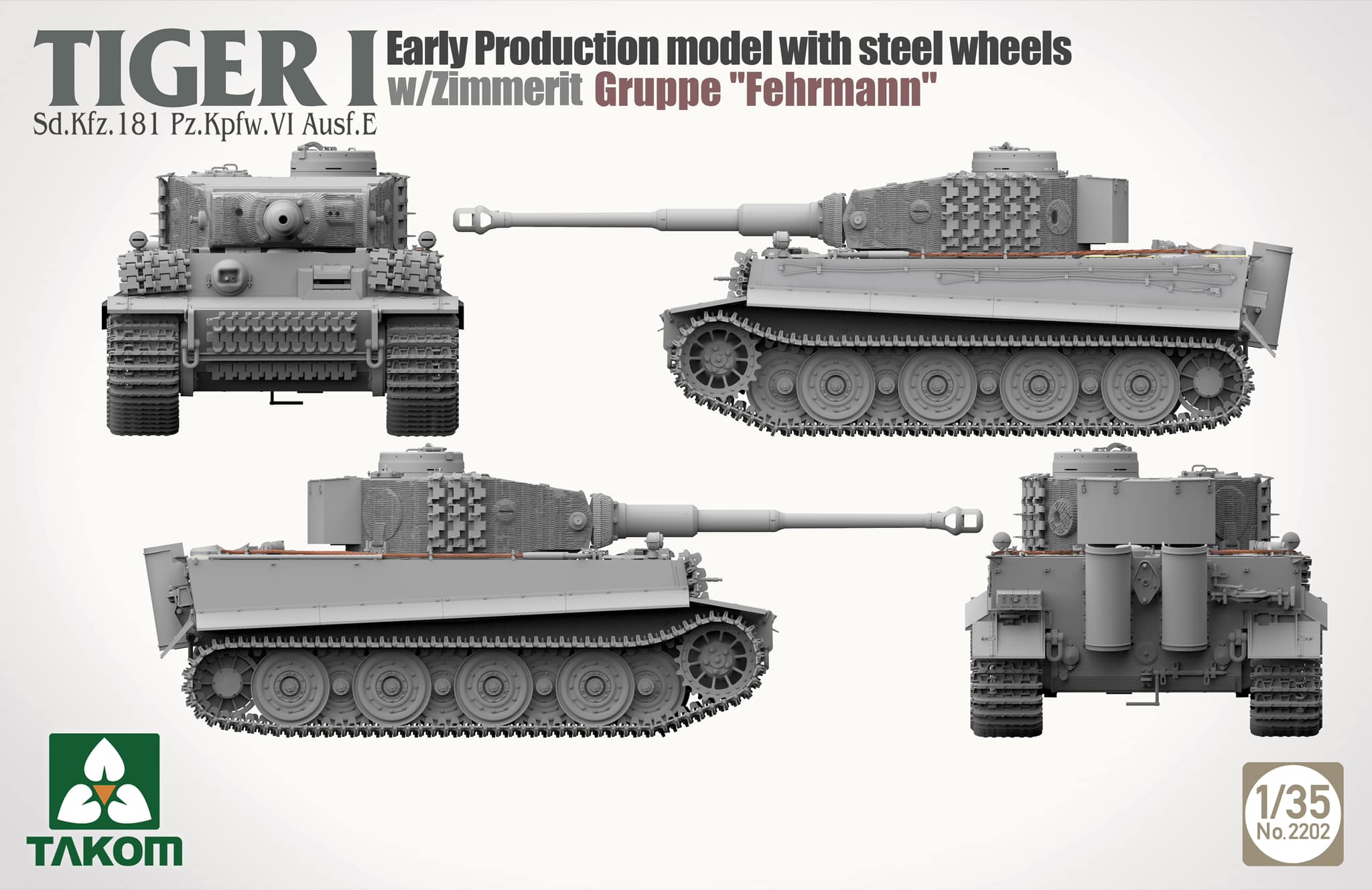 Tiger I - Early-Production With Steel Wheels w/Zimmerit - "Gruppe Fehrmann"