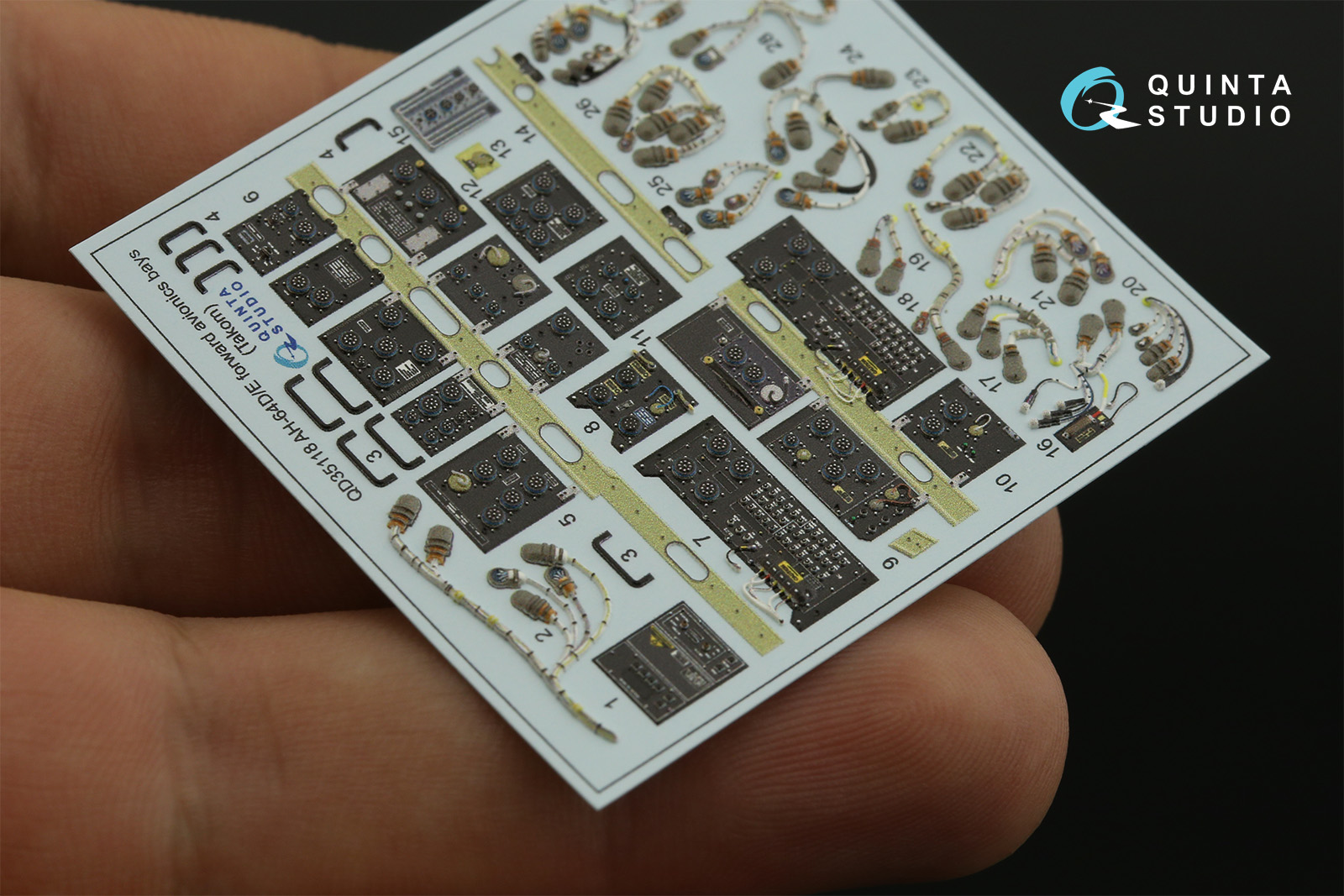 AH-64D Extended forward avionics bays 3D-Printed & coloured Interior on decal paper (Takom)